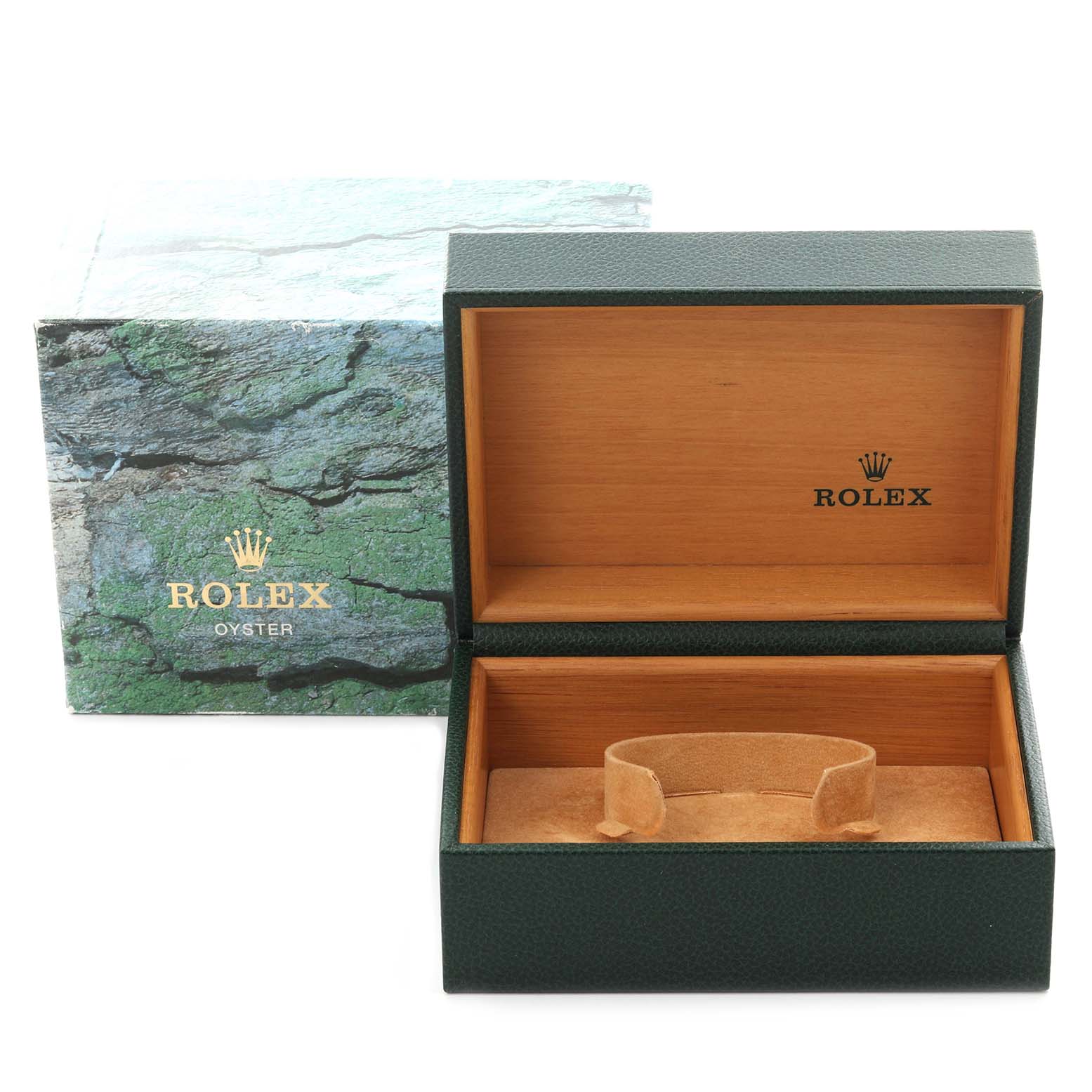 The image shows the open packaging box and the outer box for the Rolex Submariner 14060M Men's Stainless Steel Black Dial 14060M Men's Stainless Steel Black Dial watch.