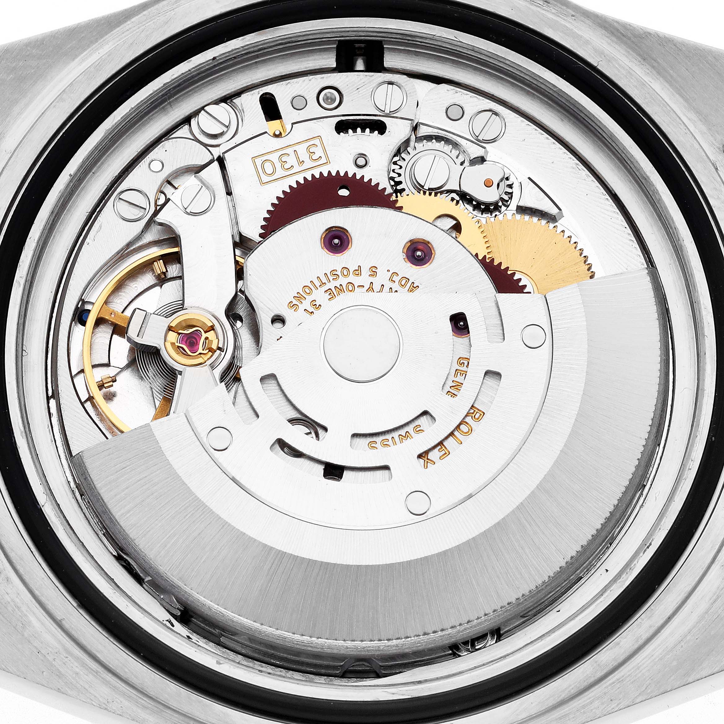 The image shows the internal movement mechanism of a Rolex Submariner 14060M Men's Stainless Steel Black Dial 14060M Men's Stainless Steel Black Dial watch from the back.