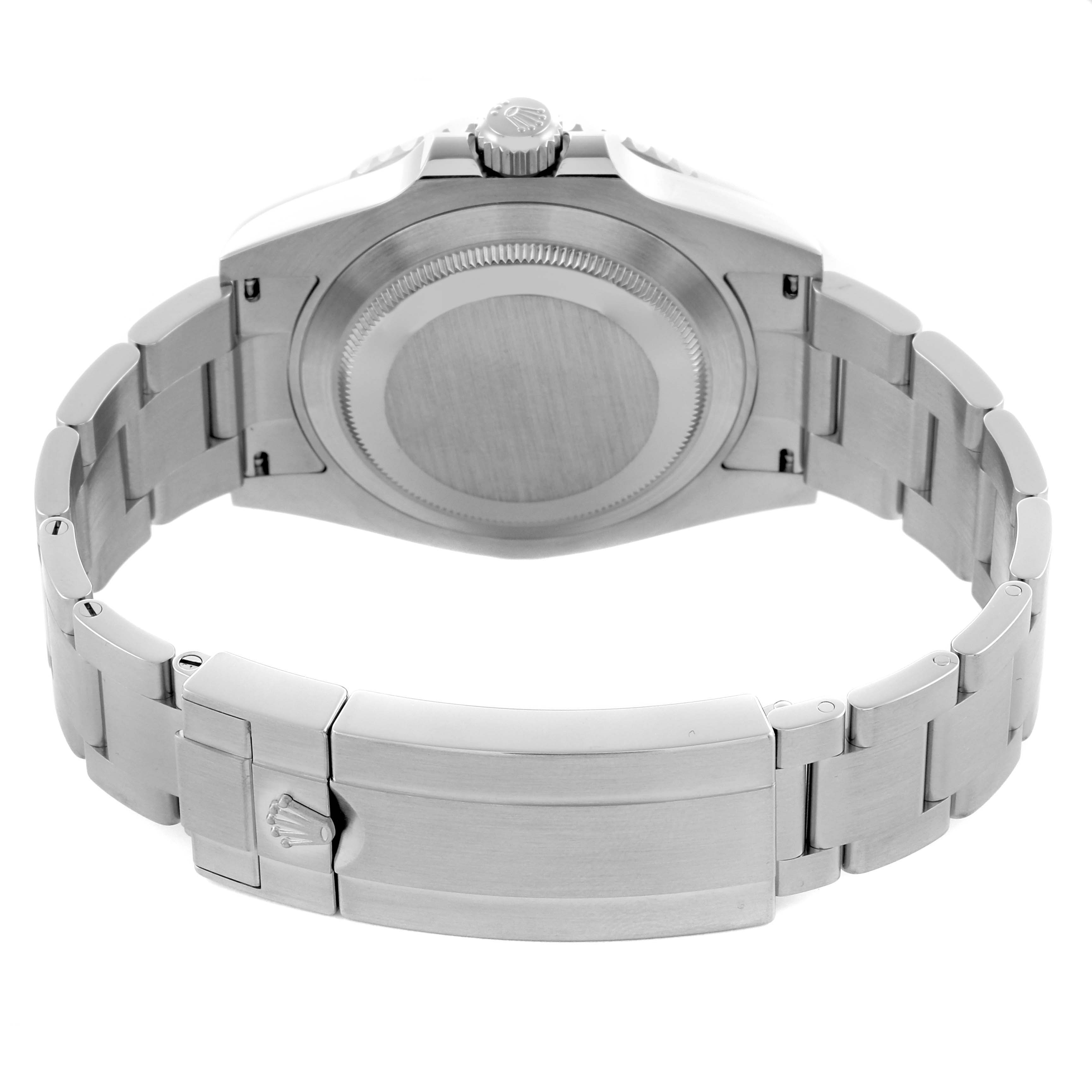 The image shows the back and clasp of a Rolex Submariner 124060 Men's Stainless Steel Black Dial 124060 Men's Stainless Steel Black Dial, highlighting the case back and bracelet from a rear angle.