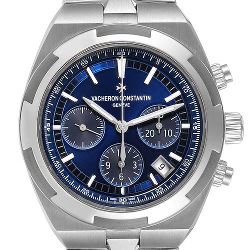 Photo of Vacheron Constantin Overseas Blue Dial Chronograph Watch 5500V Box Papers
