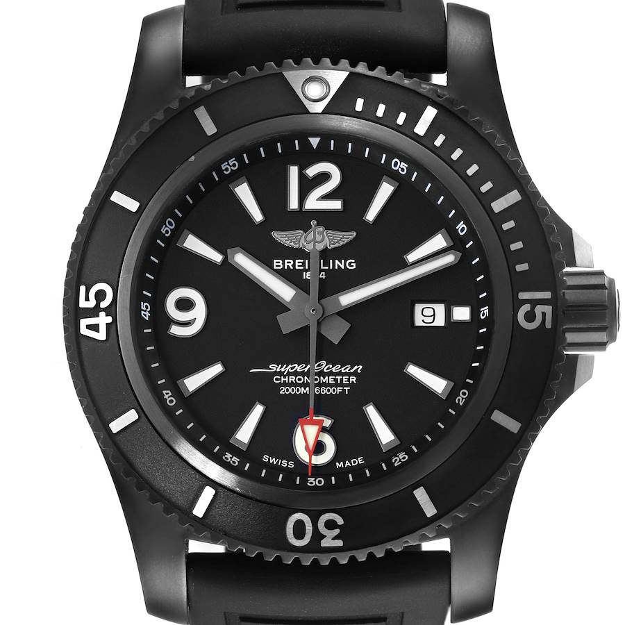 Breitling Superocean 46 Black Dial DLC Steel Mens Watch M17368 SwissWatchExpo