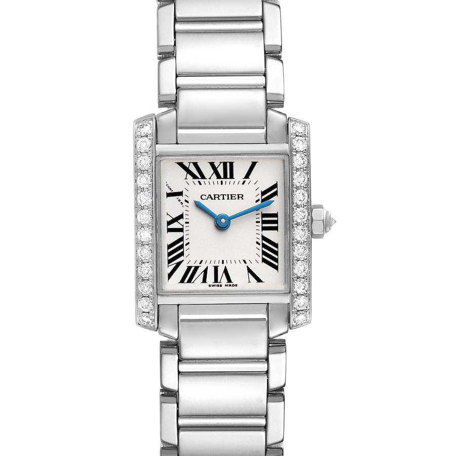 Cartier Tank Francaise 18K White Gold Diamond Ladies Watch WE1002S3 SwissWatchExpo