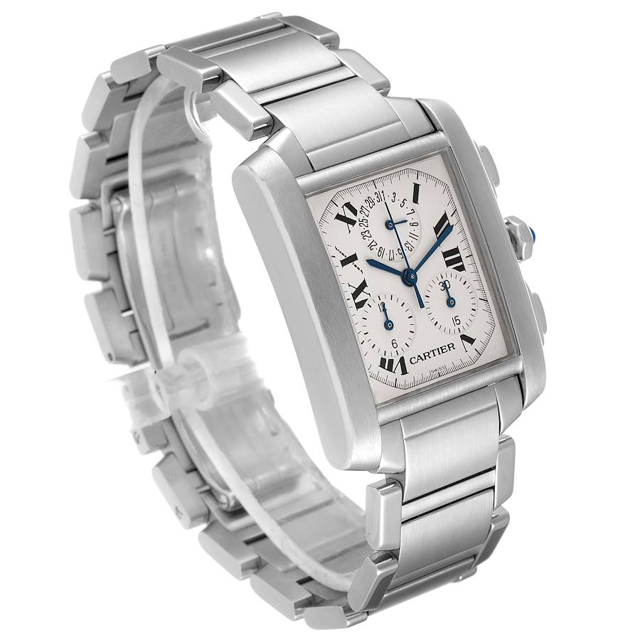 Cartier Tank Francaise Chronoflex Chronograph Steel Quartz Watch 2303