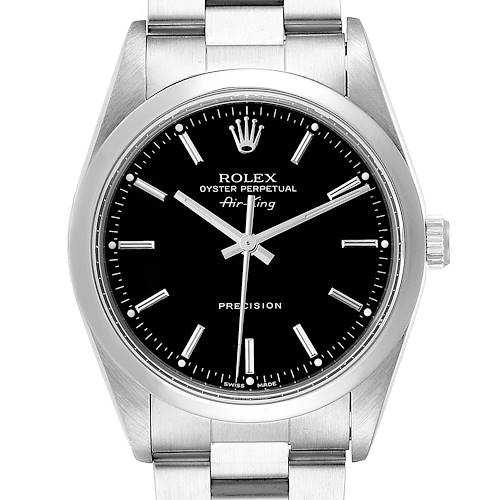 Photo of Rolex Air King 34 Black Dial Domed Bezel Steel Mens Watch 14000