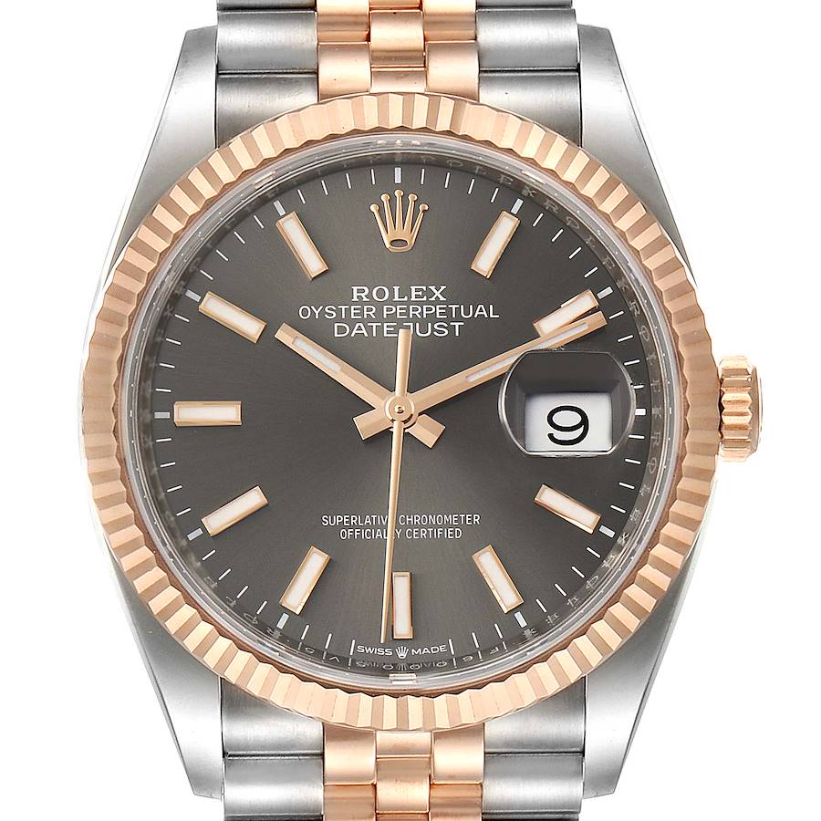 Rolex Datejust 36 Rhodium Dial Steel EverRose Gold Watch 126231 Unworn SwissWatchExpo