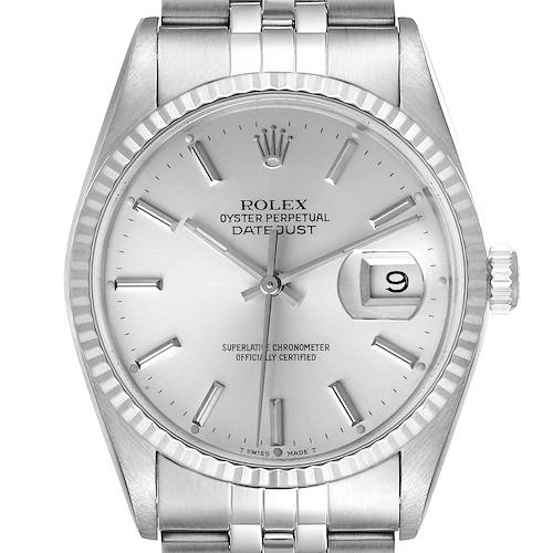 Photo of NOT FOR SALE Rolex Datejust 36 Steel White Gold Silver Dial Mens Watch 16234 PARTIAL PAYMENT
