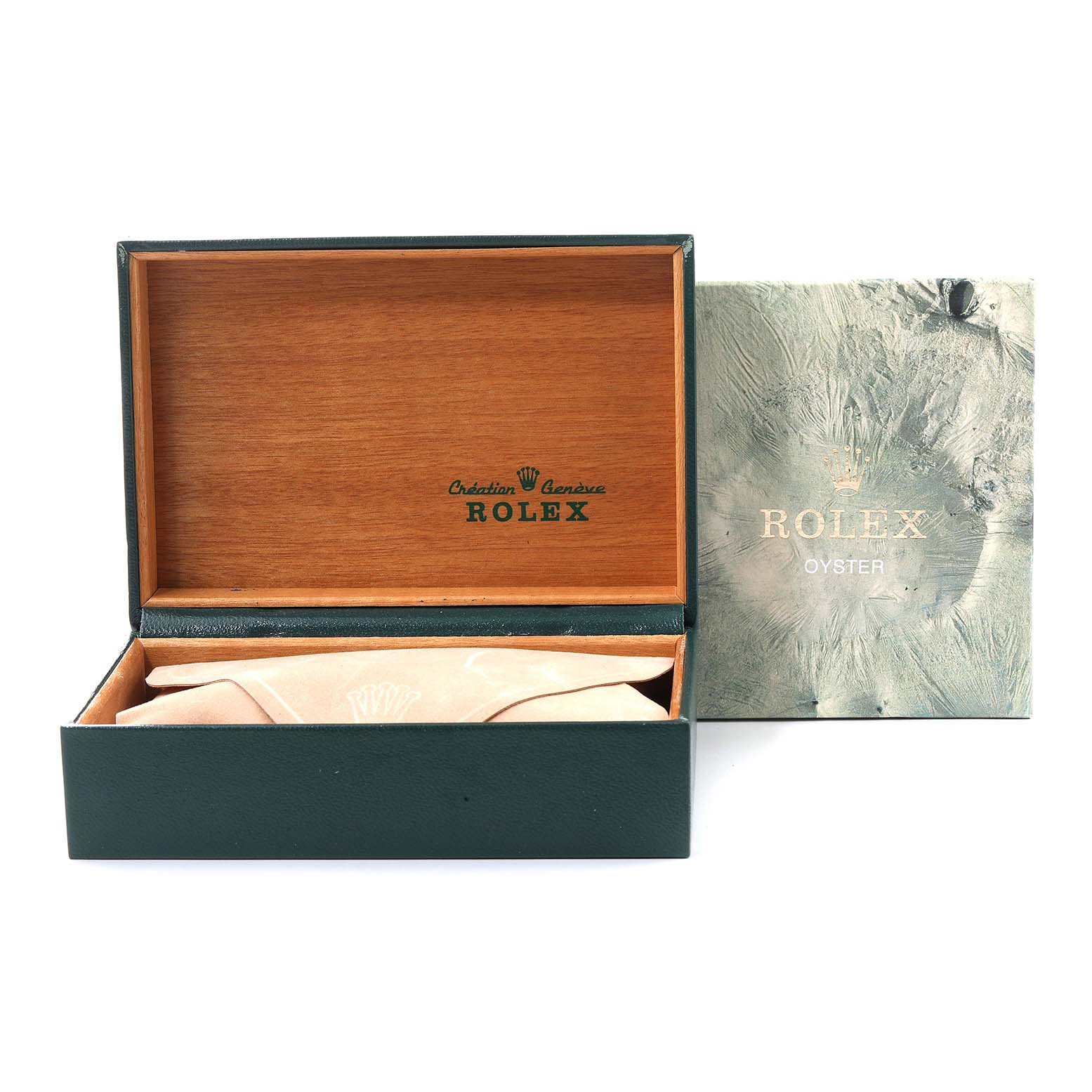 The image shows an open Rolex Datejust 16013 Men's Steel and Gold (two tone) Champagne Dial 16013 Men's Steel and Gold (two tone) Champagne Dial box with a pouch and an outer box displaying "Rolex Oyster" branding.