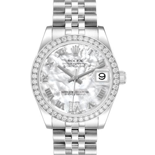 Photo of Rolex Datejust Midsize 31 MOP Diamond Steel White Gold Ladies Watch 178384