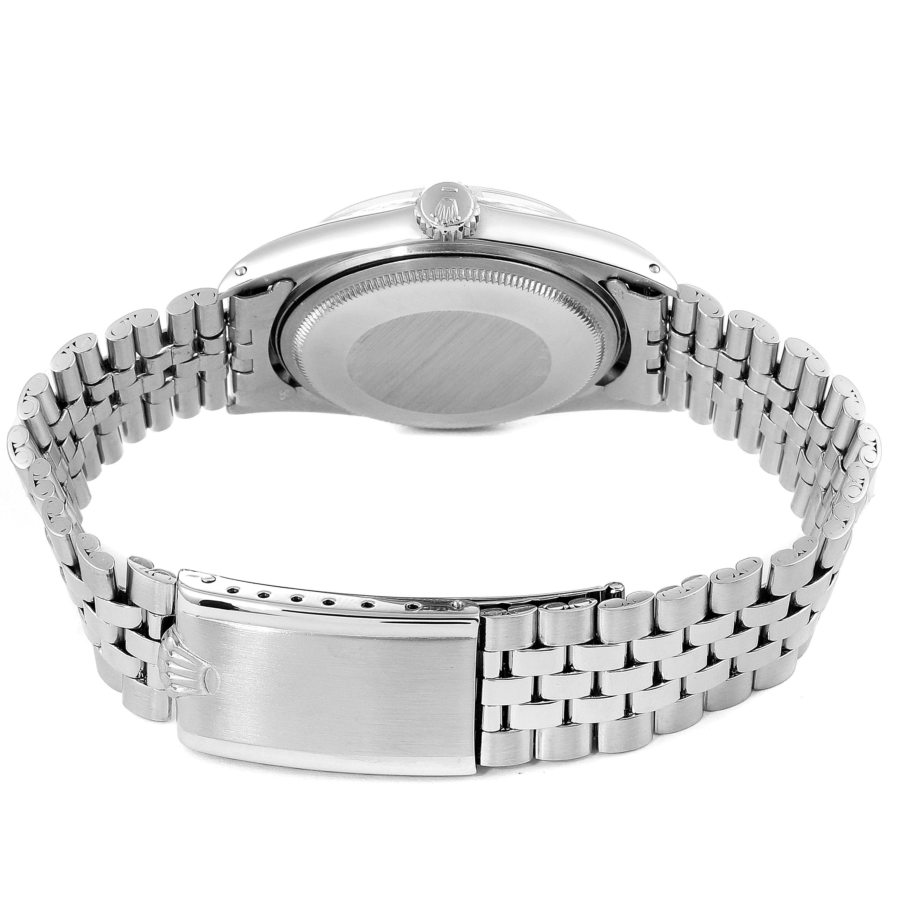 This image shows the back case, crown, and bracelet of the Vintage Collection model by Rolex.