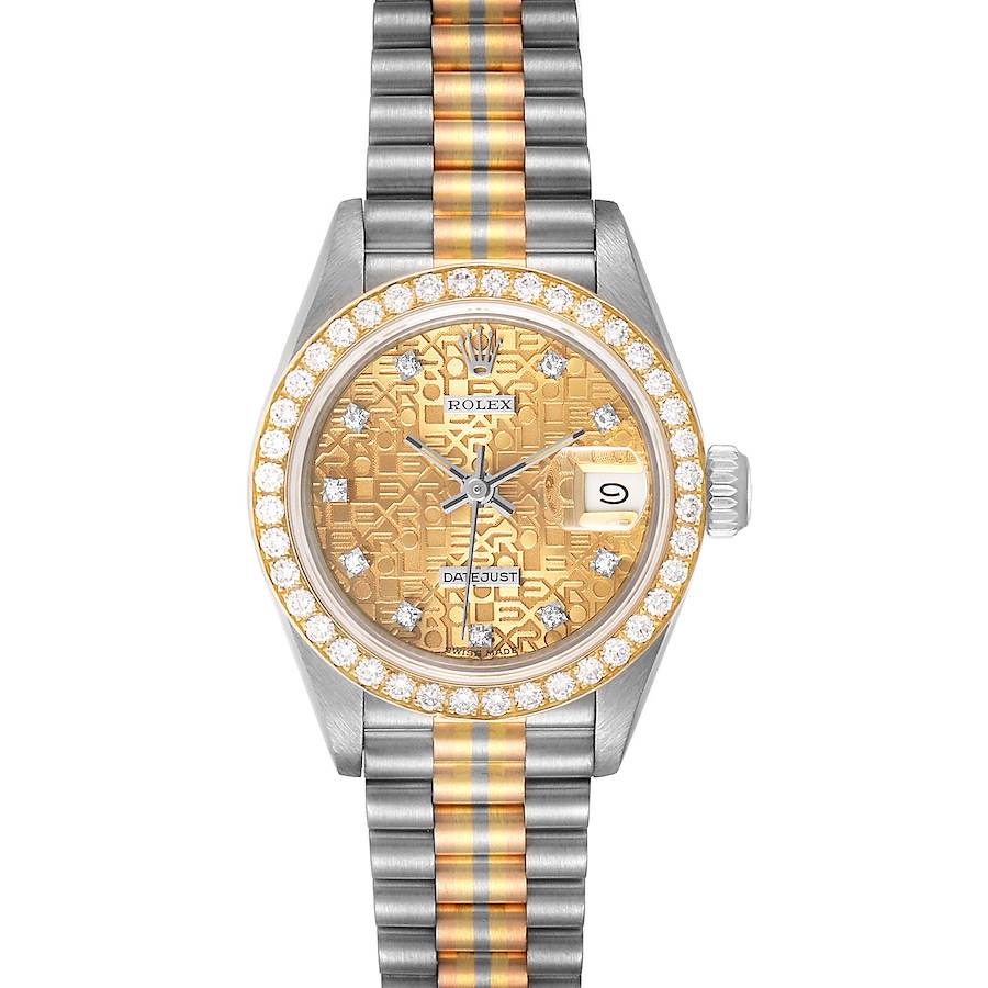 Rolex President Tridor White Yellow Rose Gold Diamond Ladies Watch 69139 SwissWatchExpo