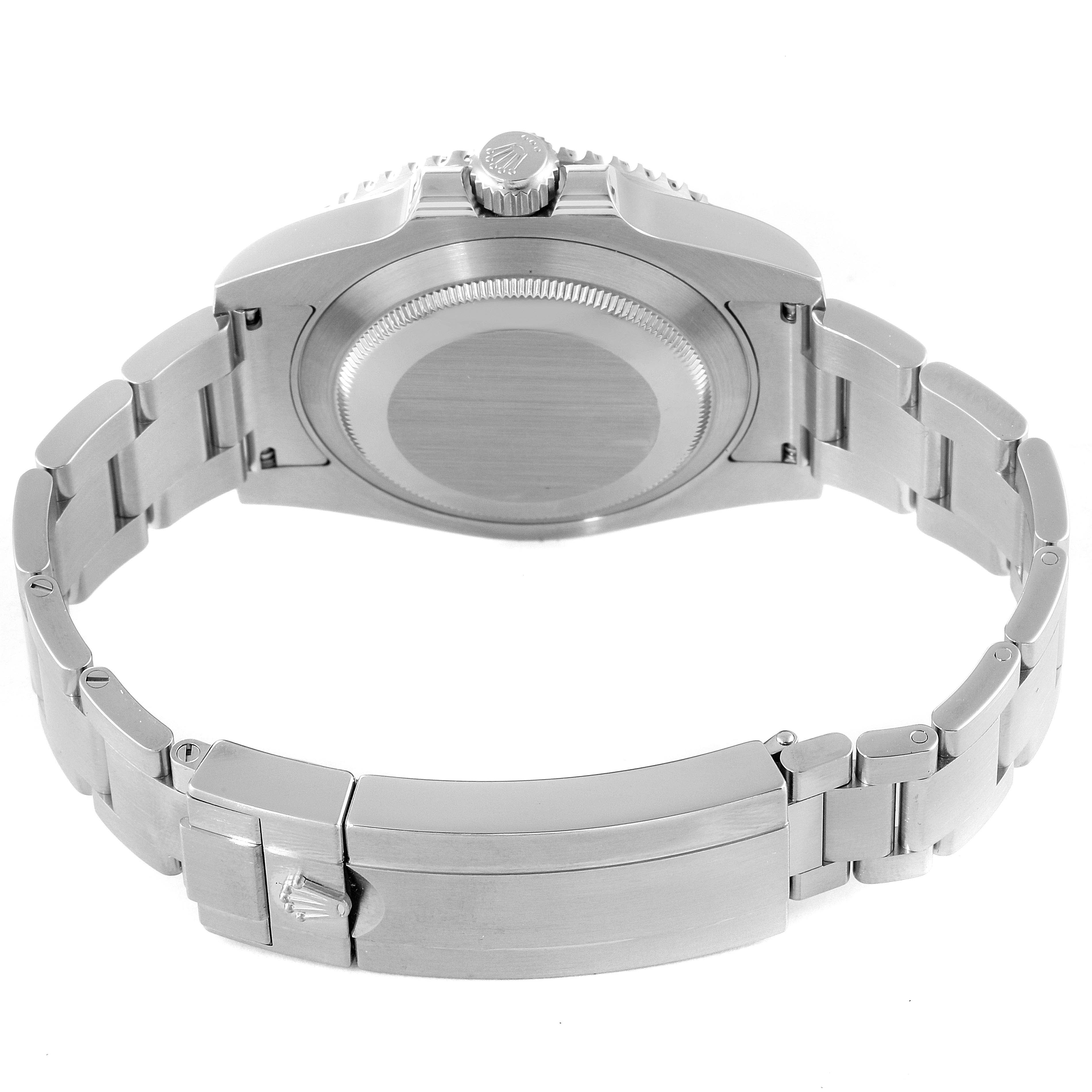 The image shows the back and bracelet of a Rolex Submariner 114060 Men
s Stainless Steel Black Dial 114060 Men
s Stainless Steel Black Dial watch.