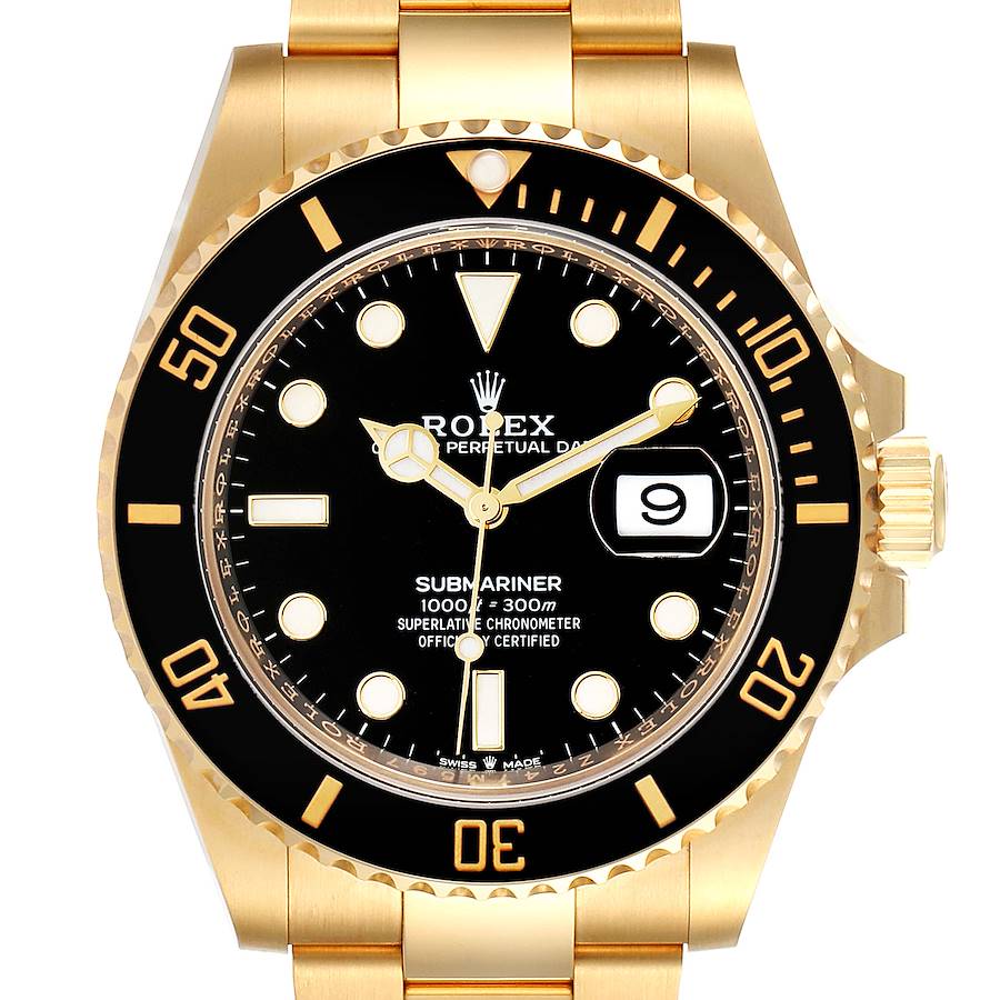 Rolex Submariner Yellow Gold Black Dial Bezel Mens Watch 126618 Unworn SwissWatchExpo