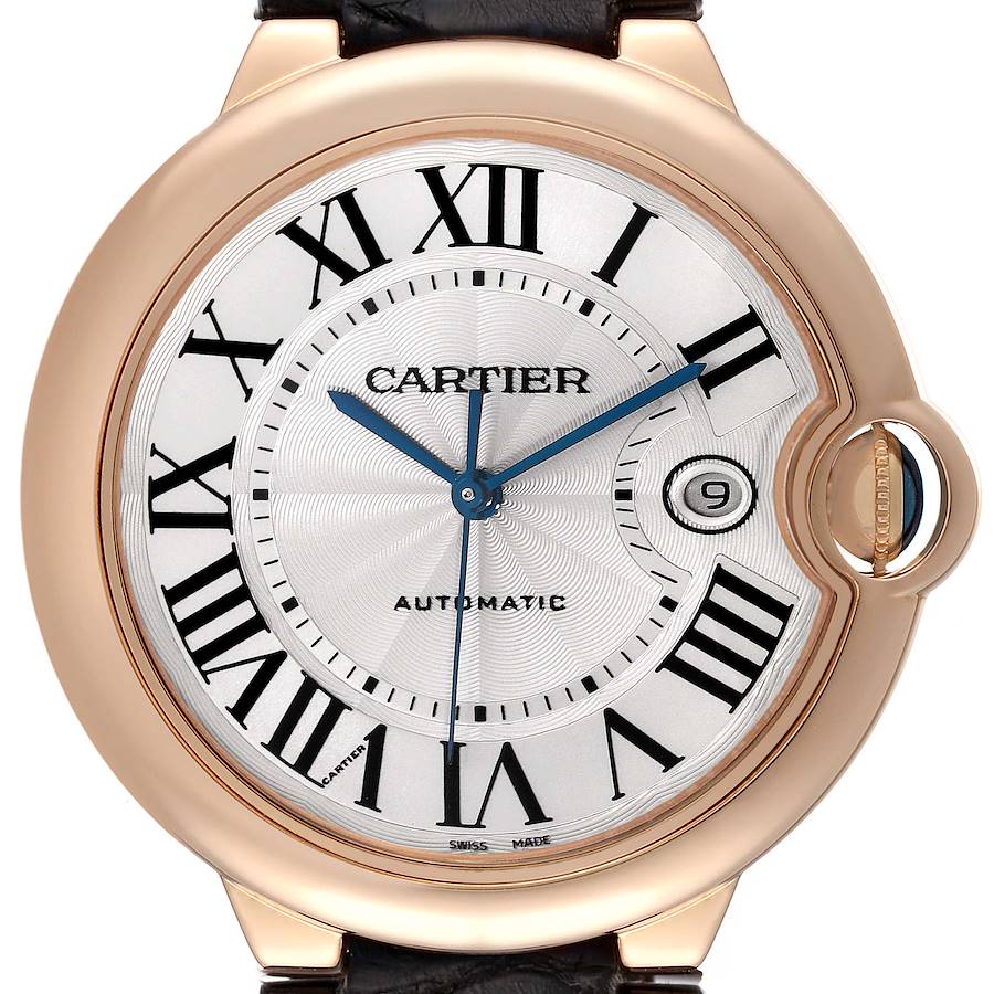 Cartier Ballon Bleu Rose Gold Automatic Mens Watch W6900651 SwissWatchExpo