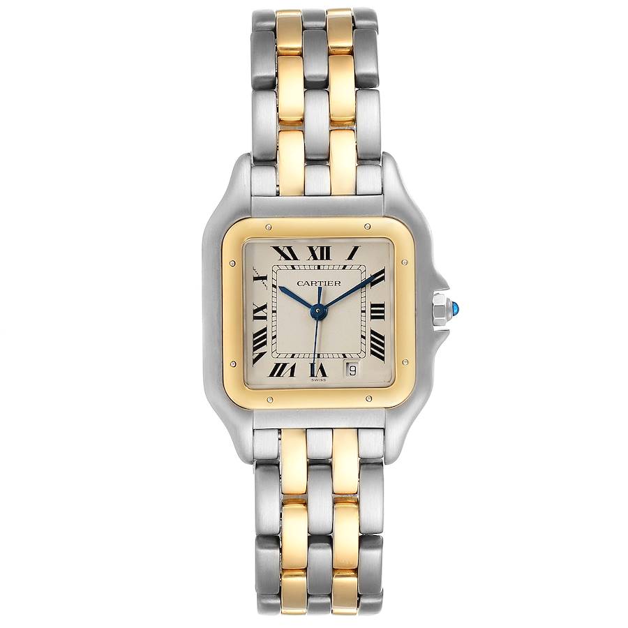 Cartier Panthere Large Steel Yellow Gold Two Row Mens Watch W25028B8 ...