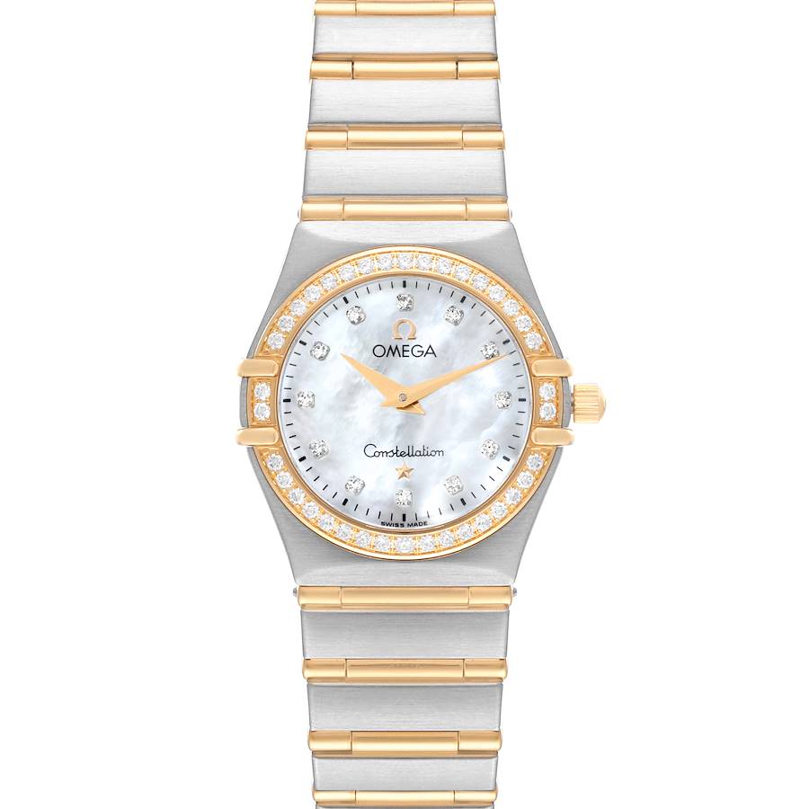 Omega Constellation 95 Steel Yellow Gold Mother Of Pearl Diamond Ladies Watch 1277.75.00 SwissWatchExpo
