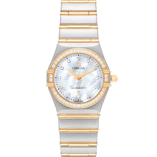 Photo of Omega Constellation 95 Steel Yellow Gold Mother Of Pearl Diamond Ladies Watch 1277.75.00