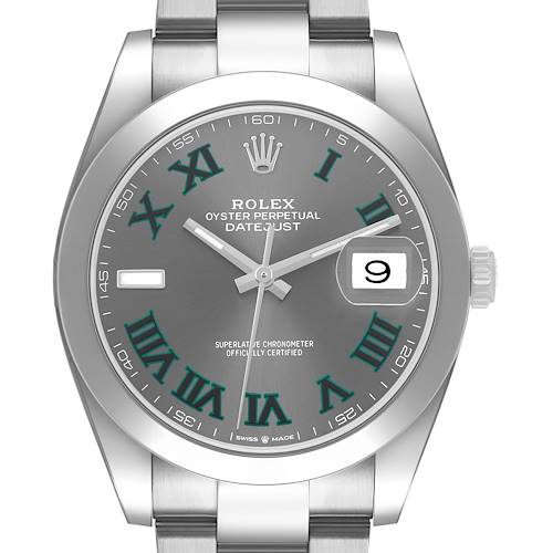 Photo of Rolex Datejust 41 Steel Wimbledon Dial Mens Watch 126300 Box Card