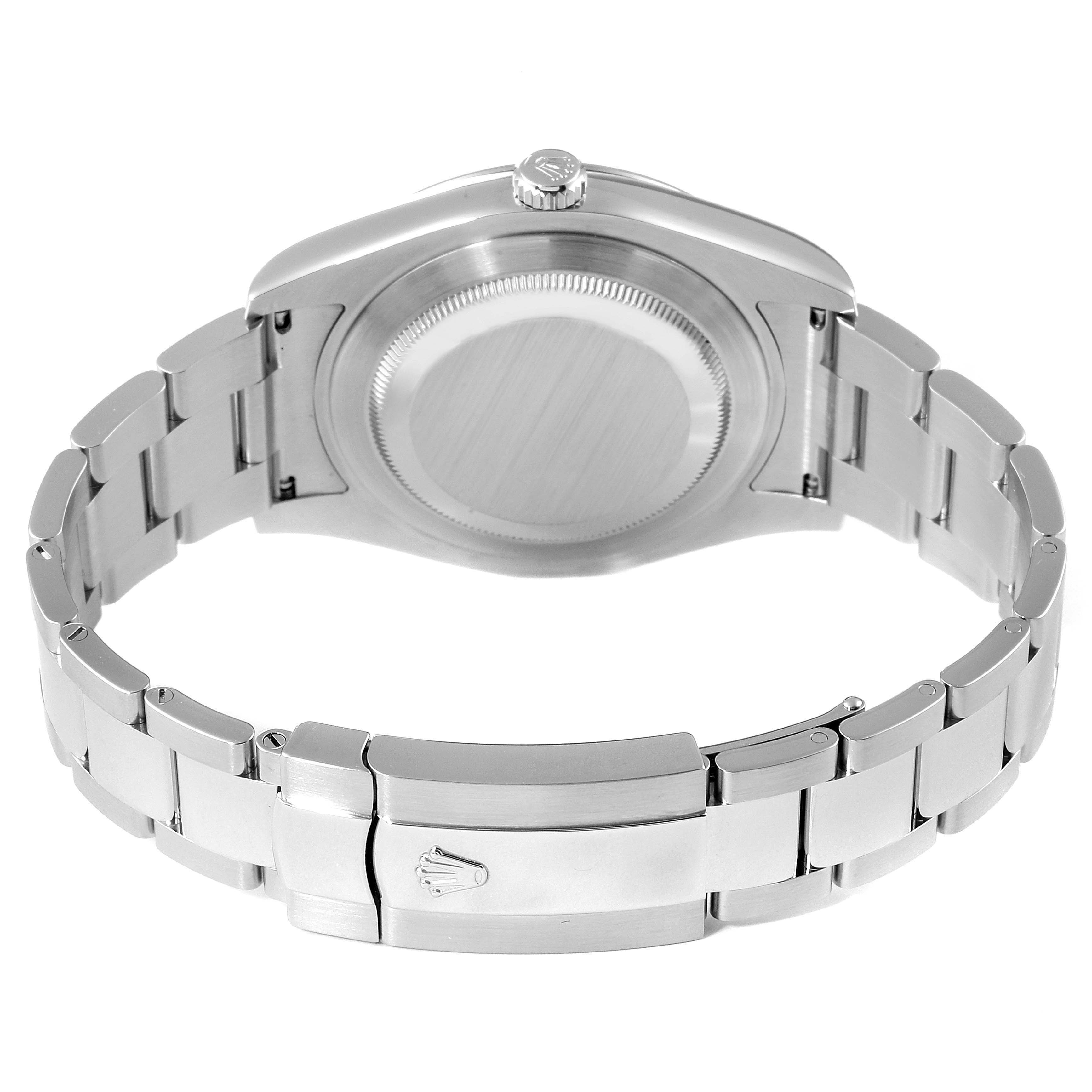 This image shows the back and bracelet of the Rolex Datejust 41 116334 Men
s Stainless Steel Silver Dial 116334 Men
s Stainless Steel Silver Dial model, featuring the case back and clasp.