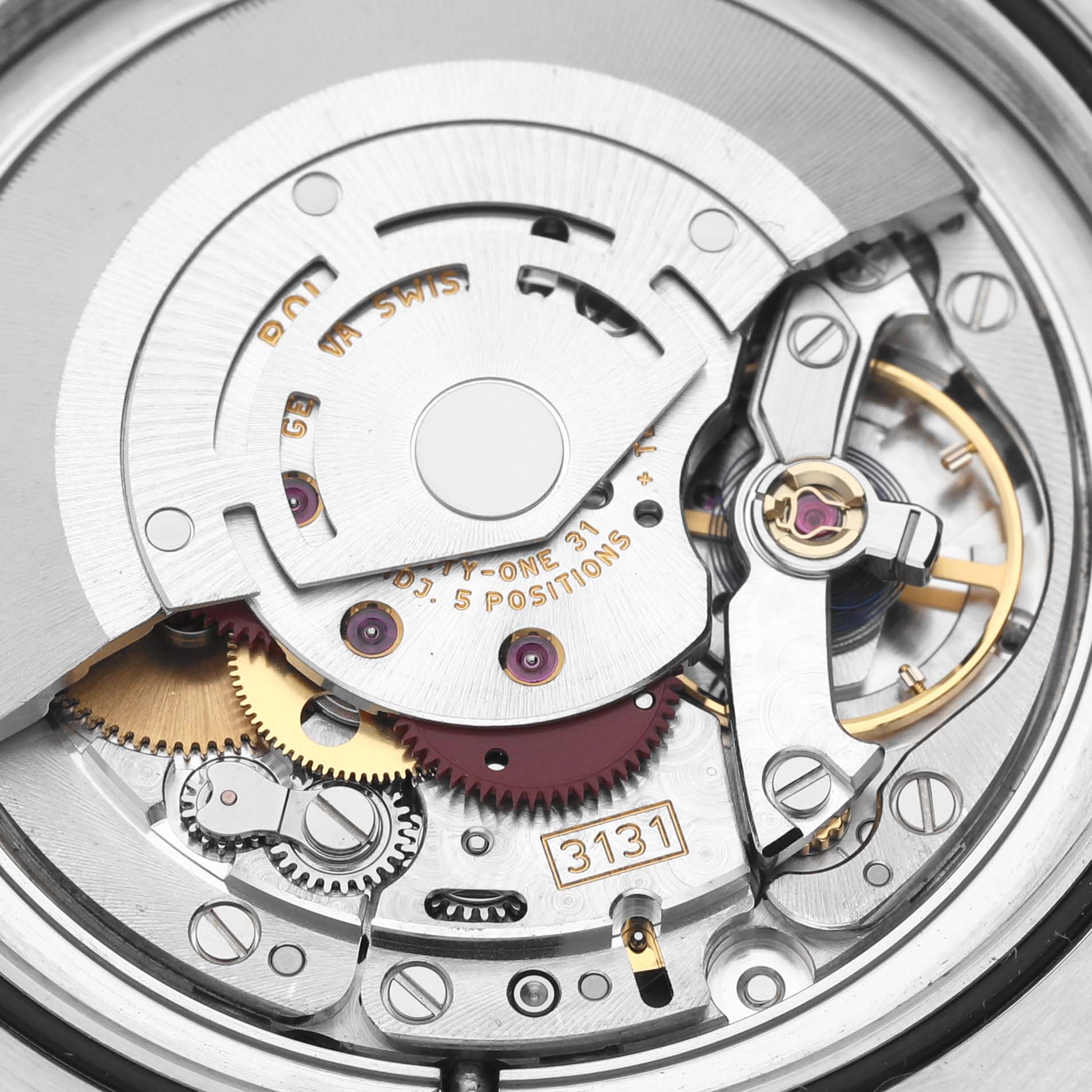 This image shows the internal mechanism of the Rolex Milgauss 116400GV Men's Stainless Steel Black Dial 116400GV Men's Stainless Steel Black Dial watch, including gears and the rotor.