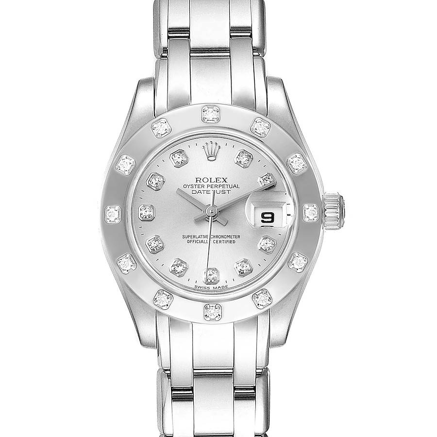 Rolex Pearlmaster White Gold Silver Dial Diamond Ladies Watch 80319 SwissWatchExpo