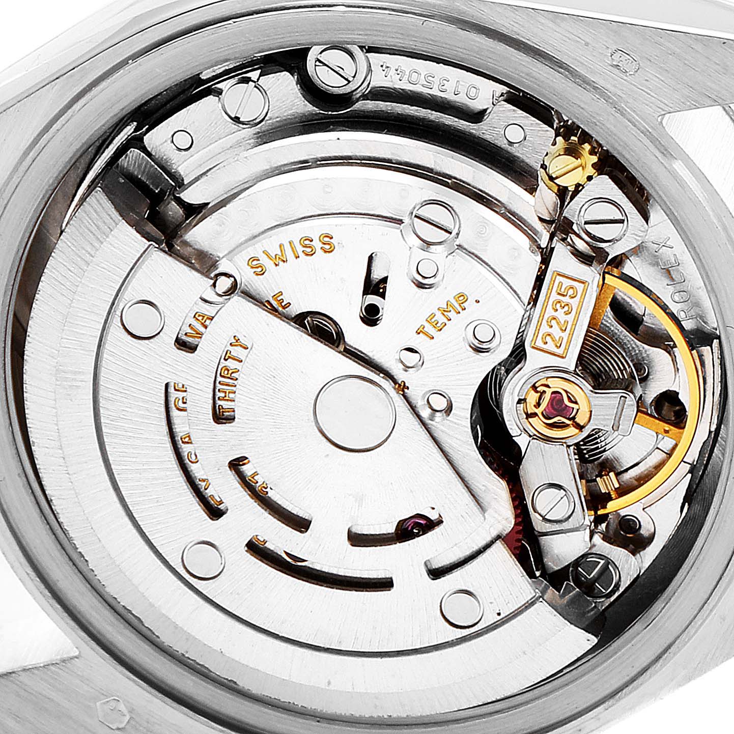 This image shows the movement mechanism of a Rolex President 79179 Women's White Gold Silver Dial 79179 Women's White Gold Silver Dial model watch viewed from the back.