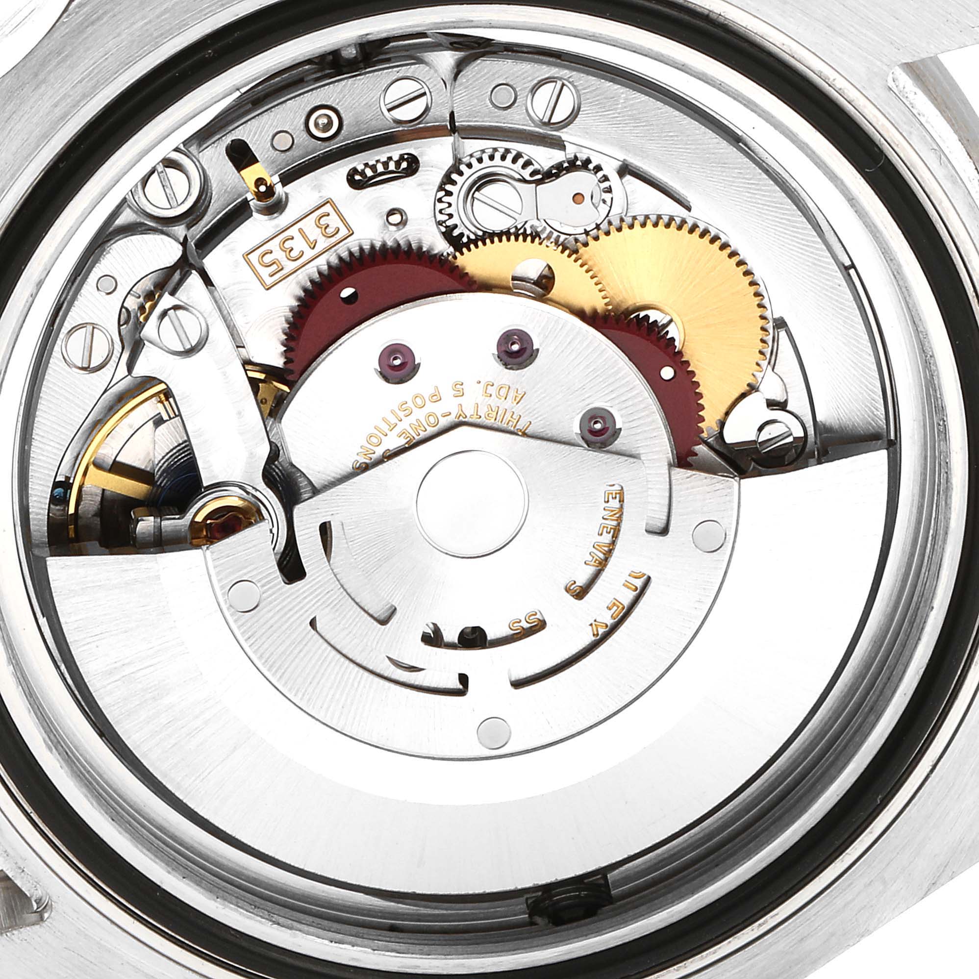 This is an image of the movement mechanism of a Rolex Sea-Dweller 116600 Men
s Stainless Steel Black Dial 116600 Men
s Stainless Steel Black Dial model viewed from the back.