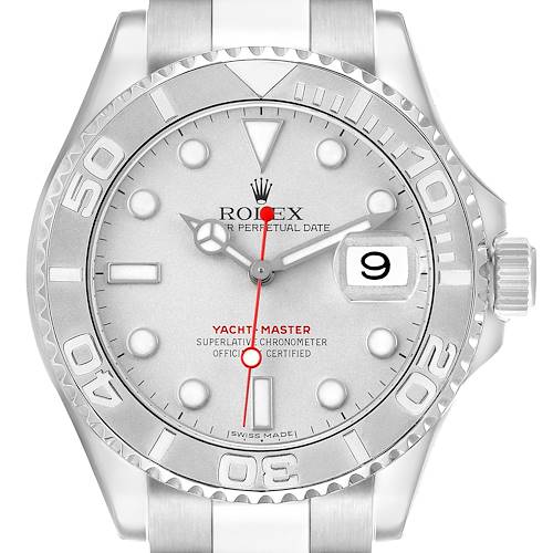 Photo of Rolex Yachtmaster Steel Platinum Dial Bezel Mens Watch 16622