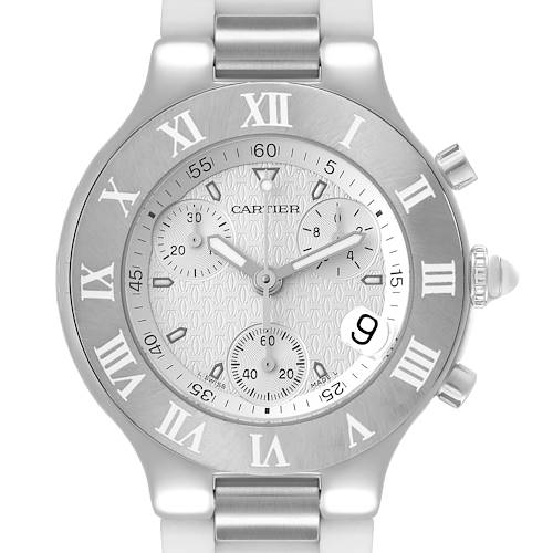 Photo of Cartier Must 21 Chronoscaph White Rubber Steel Ladies Watch W10184U2