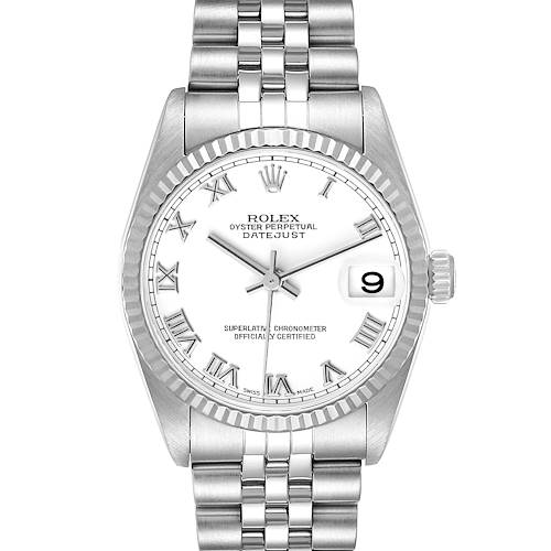 Photo of Rolex Datejust Midsize Steel White Gold White Dial Ladies Watch 78274 Box Papers