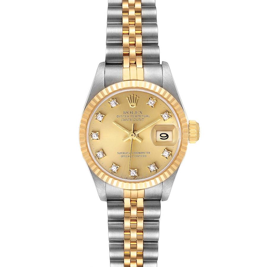 Rolex Datejust Steel Yellow Gold Diamond Ladies Watch 69173 SwissWatchExpo