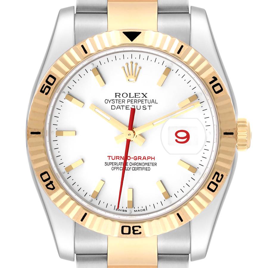 Rolex Datejust Turnograph 36mm Steel Yellow Gold Mens Watch 116263 Box Papers SwissWatchExpo