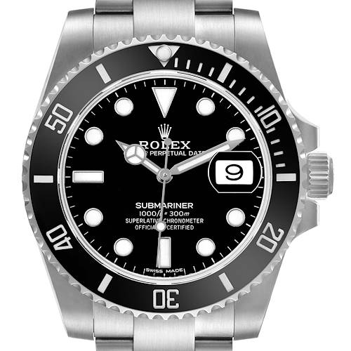 Photo of Rolex Submariner Date Ceramic Bezel Black Dial Steel Mens Watch 116610