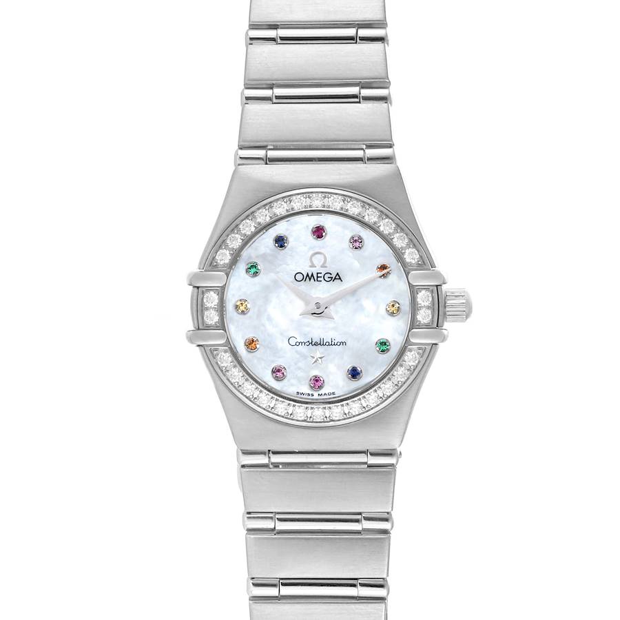 Omega Constellation Iris Mother of Pearl Diamond Steel Ladies Watch 1465.79.00 SwissWatchExpo