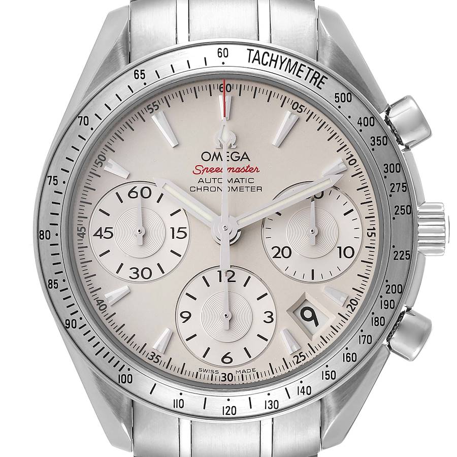 Omega Speedmaster Date Silver Dial Steel Mens Watch 323.10.40.40.02.001 SwissWatchExpo