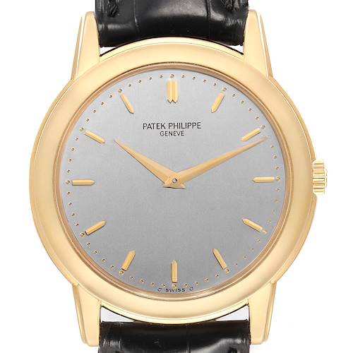 Photo of Patek Philippe Calatrava 18k Yellow Gold Silver Dial Mens Watch 5032 5032J