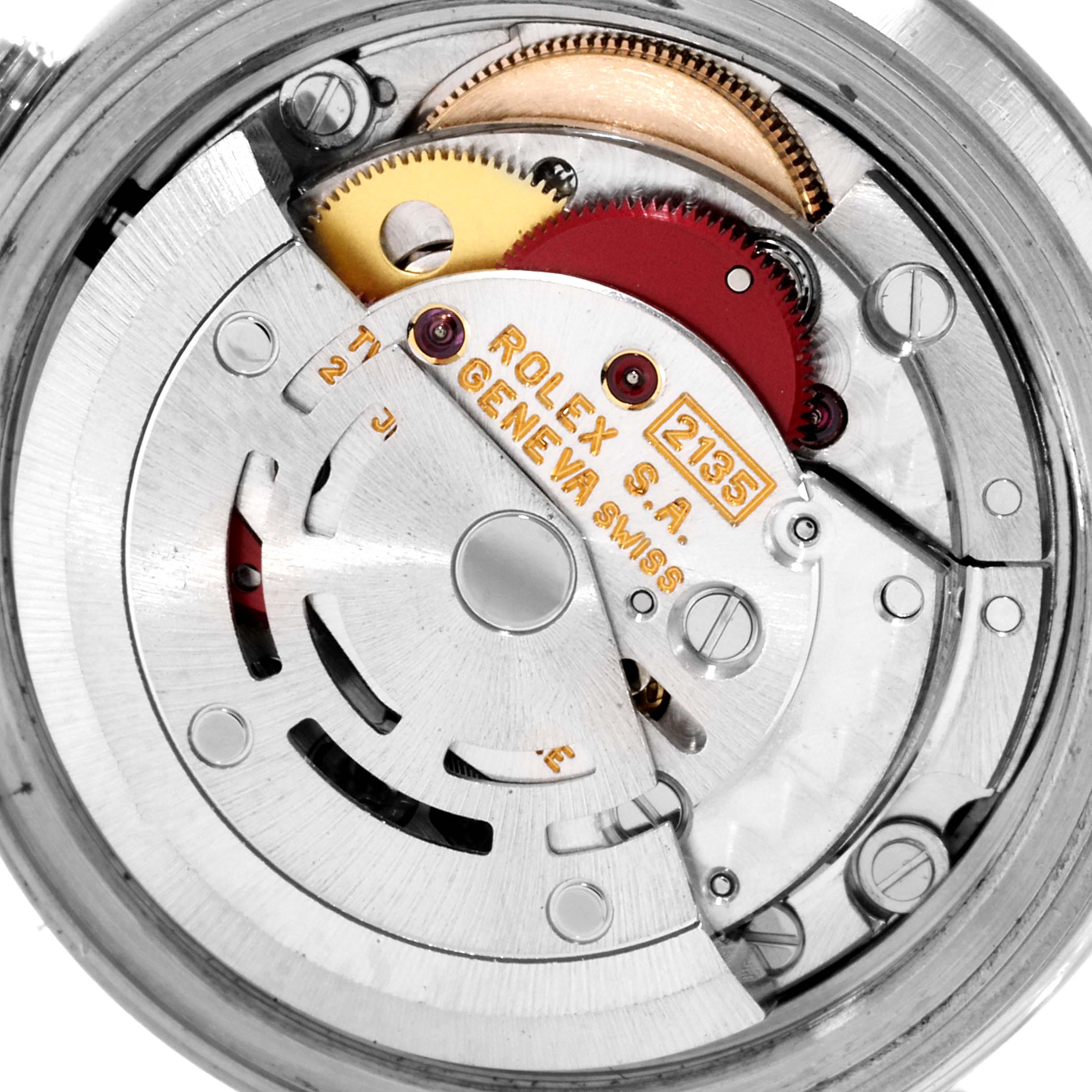 This image shows the movement mechanism of a Rolex Datejust 69174 Women
s Stainless Steel Silver Dial 69174 Women
s Stainless Steel Silver Dial watch, including the rotor and gears.