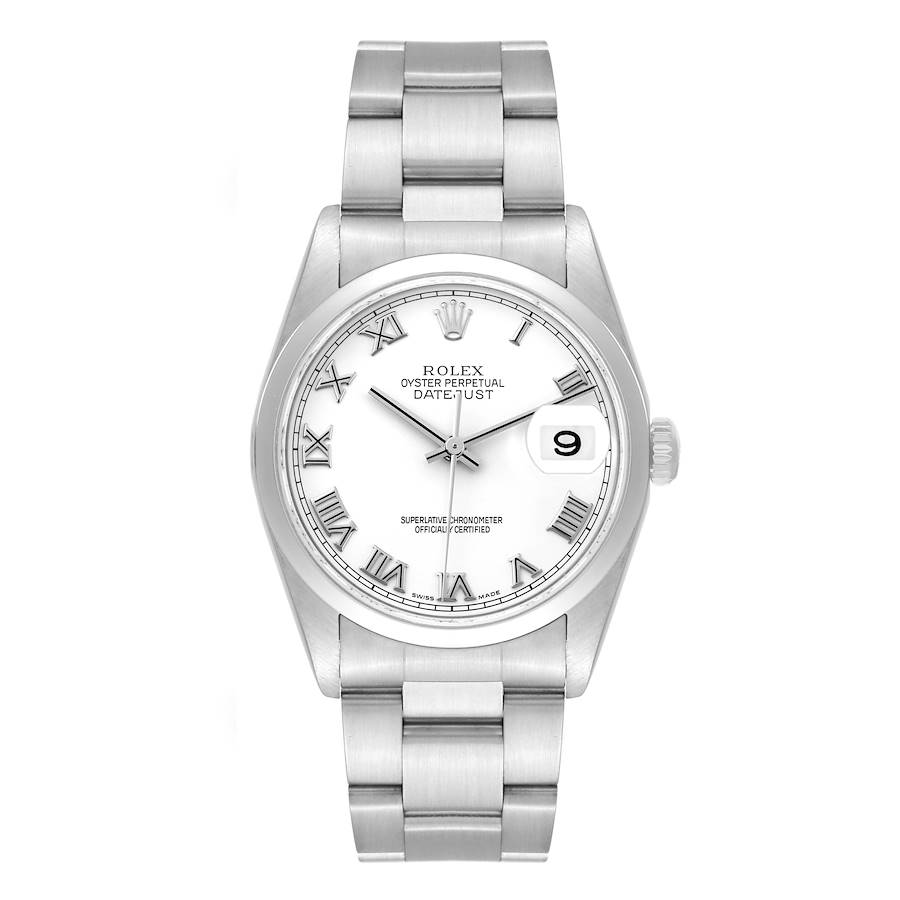 rolex datejust 36 white dial roman numerals