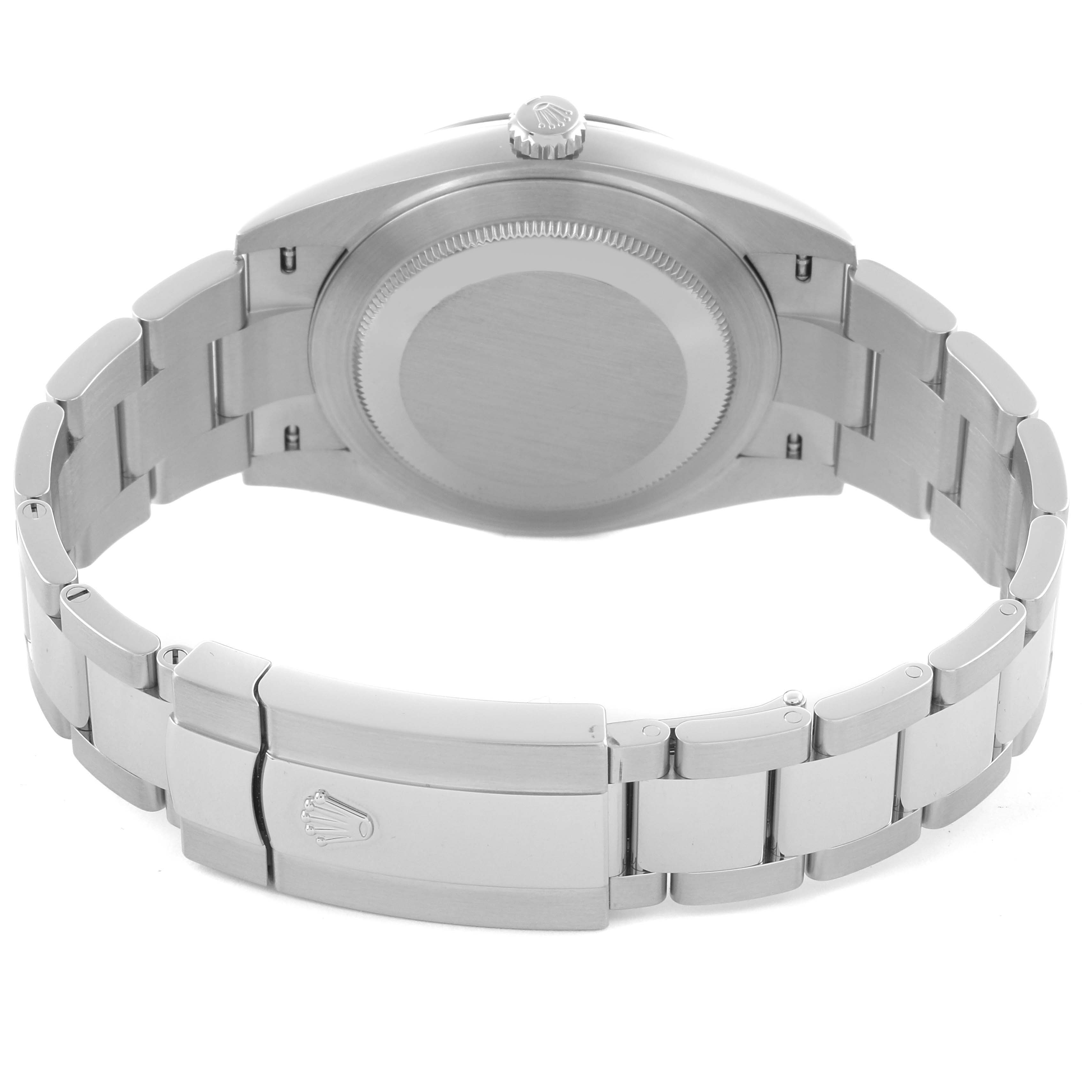 The image shows the back view of a Rolex Datejust 41 126334 Men's Stainless Steel Grey Dial 126334 Men's Stainless Steel Grey Dial watch, highlighting the clasp and bracelet.