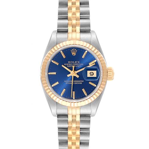 Photo of Rolex Datejust Blue Dial Steel Yellow Gold Ladies Watch 69173