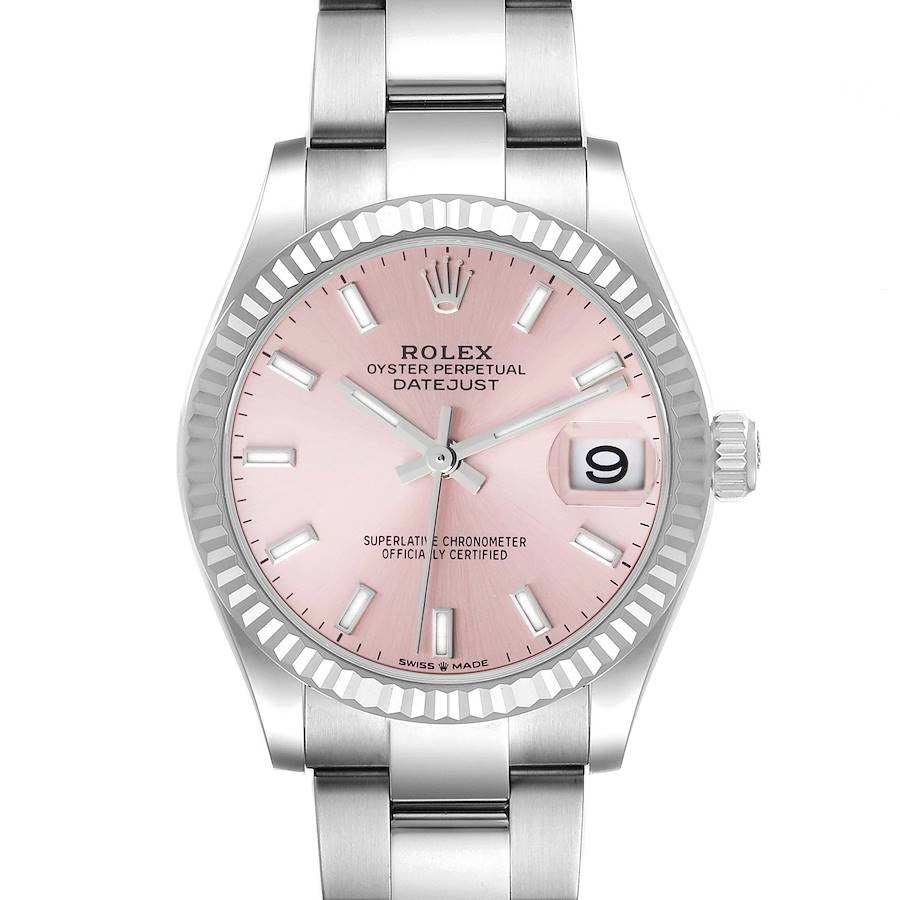 Rolex Datejust Midsize 31 Steel White Gold Pink Dial Watch 278274 SwissWatchExpo