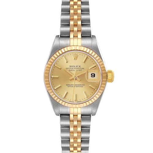 Photo of Rolex Datejust Steel Yellow Gold Champagne Dial Ladies Watch 79173 Box Papers
