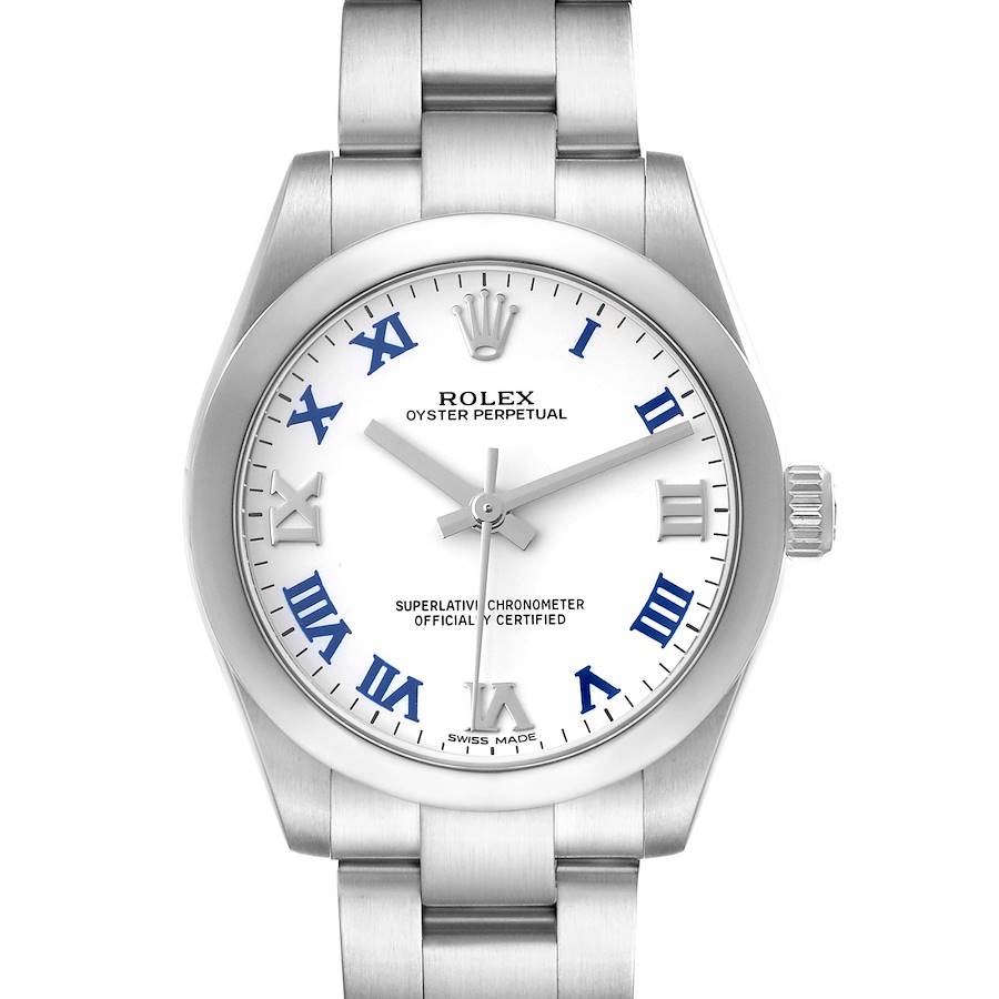 Rolex Oyster Perpetual Midsize White Dial Ladies Watch 177200 SwissWatchExpo