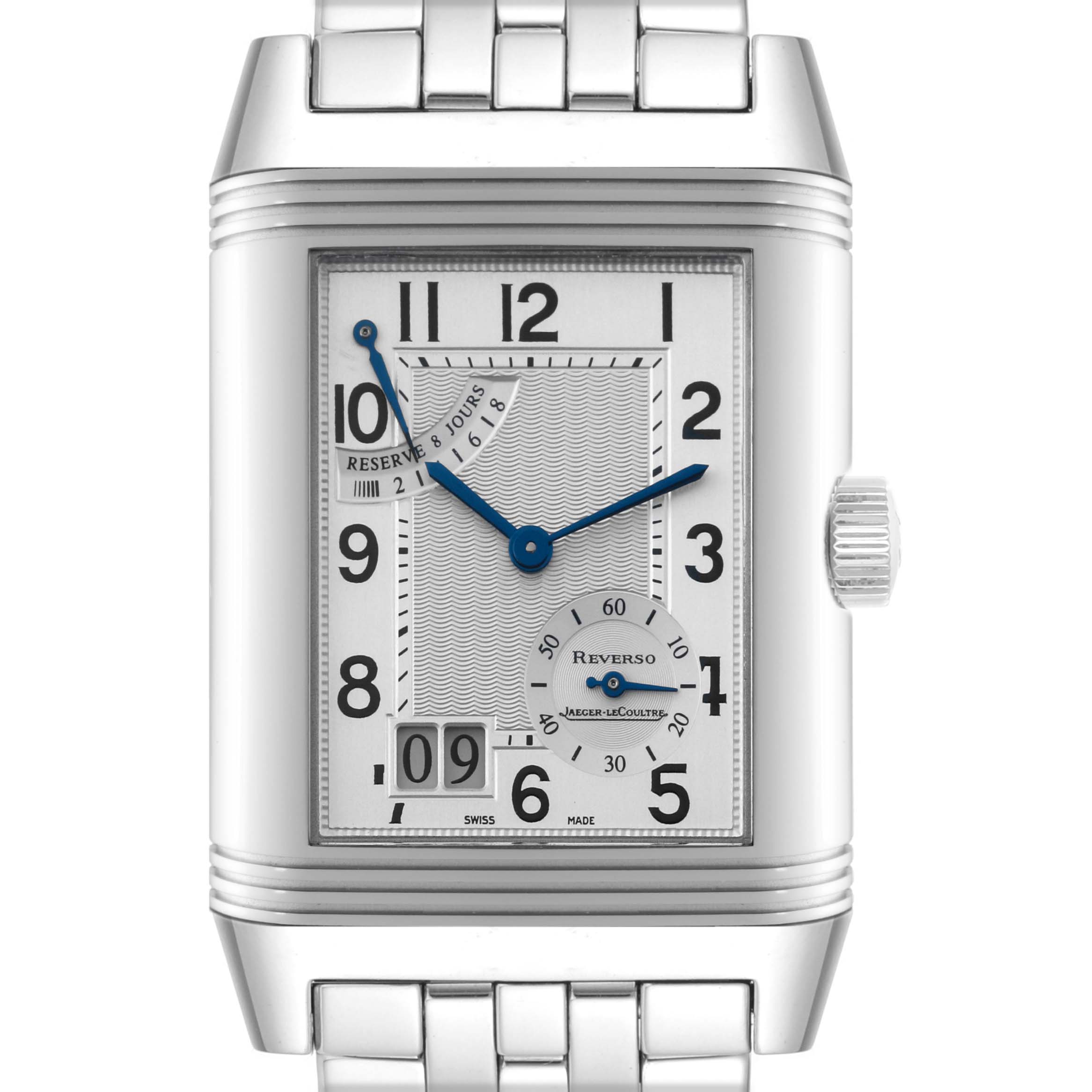 Jaeger LeCoultre Reverso Grande Date Steel Mens Watch 240.8.15