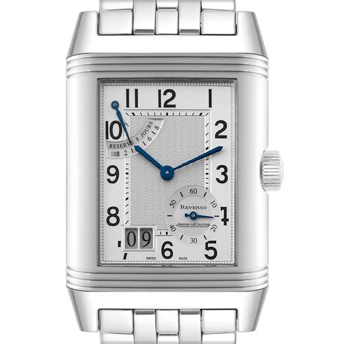 Photo of Jaeger LeCoultre Reverso Grande Date Steel Mens Watch 240.8.15 Q3008120 Papers