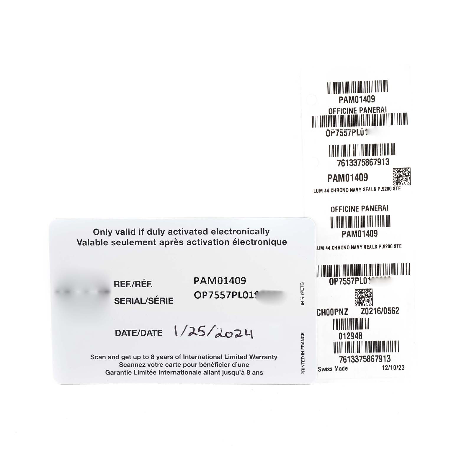 Panerai Luminor PAM01409 Men's Stainless Steel Grey Dial PAM01409 Men's Stainless Steel Grey Dial Chrono Navy Seals Limited Edition Steel Mens Watch PAM01409 Unworn