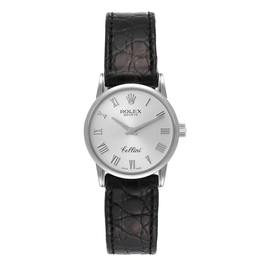 Rolex Cellini Classic White Gold Silver Dial Ladies Watch 6111 Card SwissWatchExpo