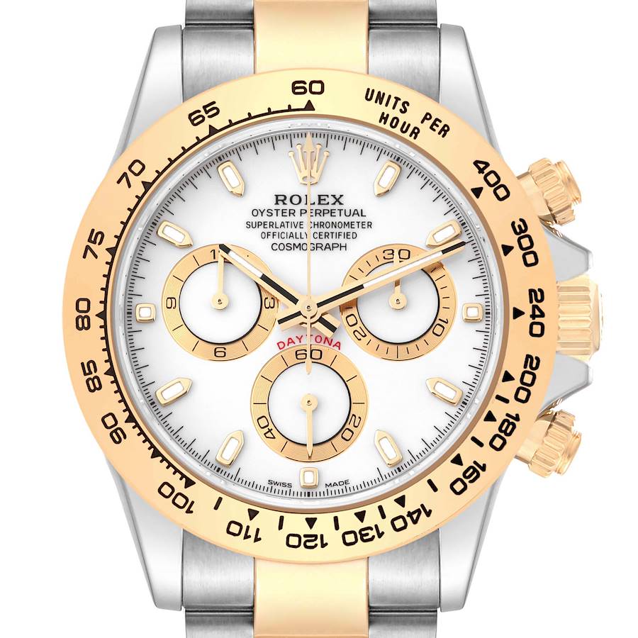 Rolex Daytona Steel Yellow Gold White Dial Mens Watch 116503 SwissWatchExpo