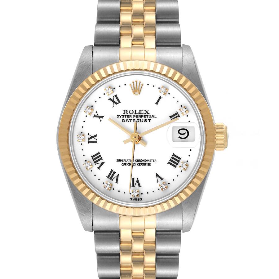 Rolex Datejust 31mm Steel Yellow Gold White Dial Ladies Watch 68273 Box Papers SwissWatchExpo