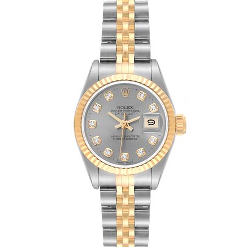Photo of Rolex Datejust Slate Diamond Dial Steel Yellow Gold Ladies Watch 69173
