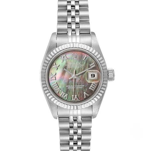 Photo of Rolex Datejust Steel White Gold Mother of Pearl Ladies Watch 69174 Papers
